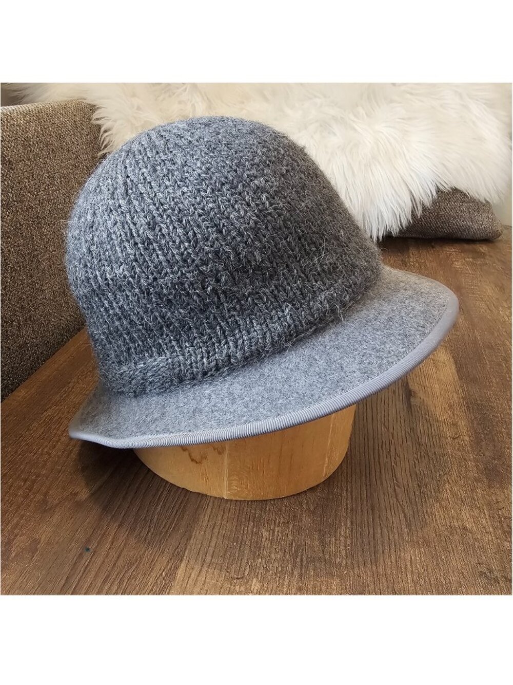 Classic 1920s Fitted, Wool Alpaca Knitted Felted Bell Cloche Hat by Valeur